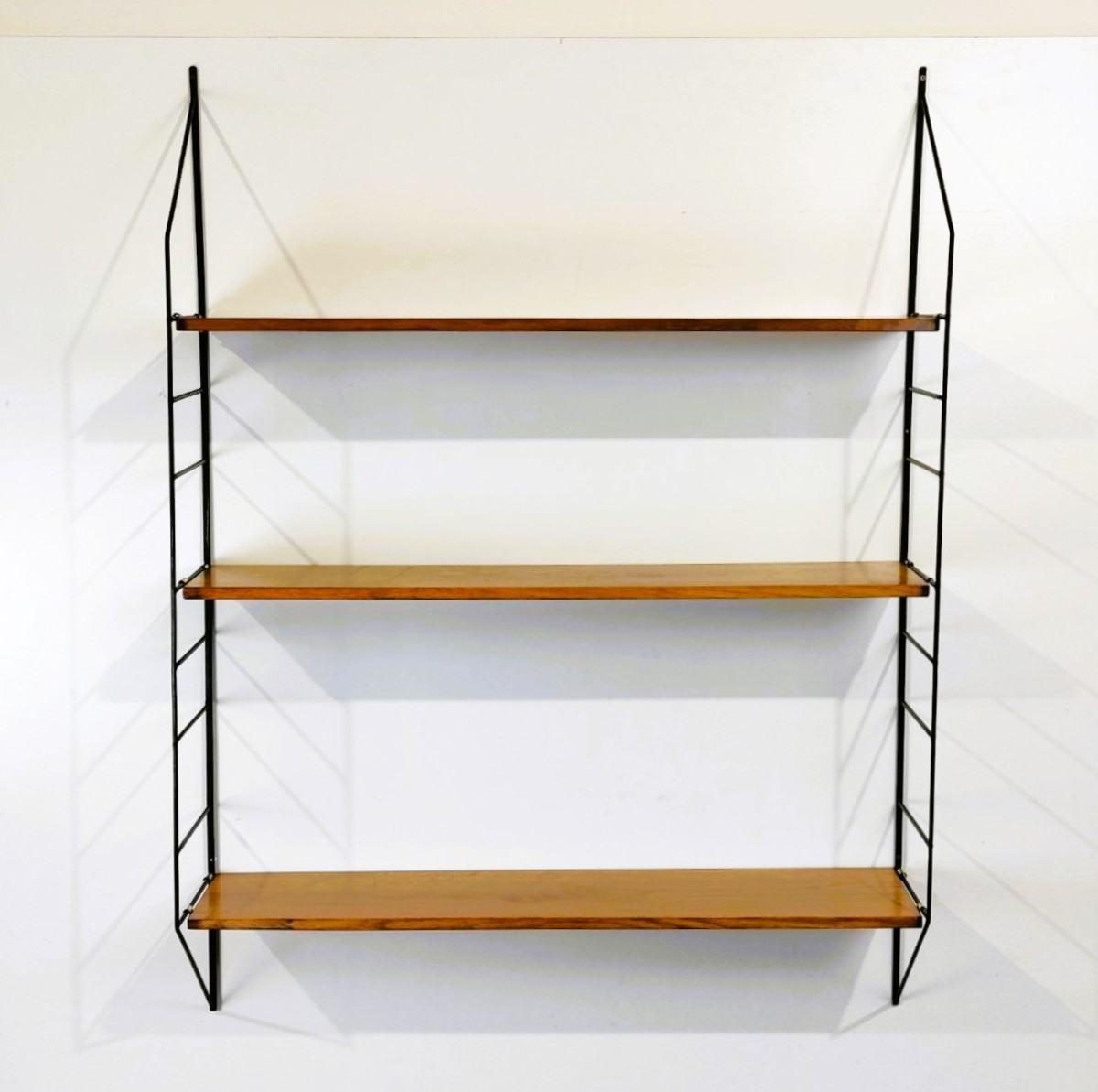 libreria, pensile, string, strinning, anni60, legno, rovere, wall, bookshelves, bookcase, 1960s, 