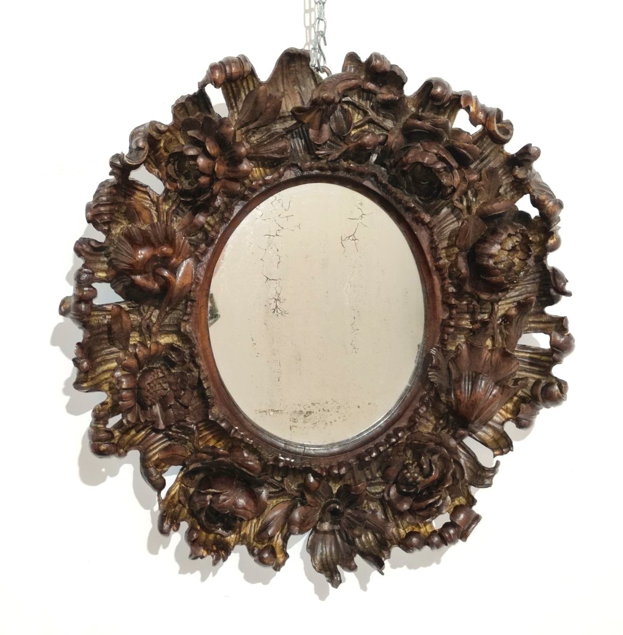 cornice, intagliata, fiori, legno, cirmolo, pinus, cembro, inizi900, XX, liberty, Italia, legno, di, testa, dorature, swiss, pine, wood, carved, frame, Italy, art,