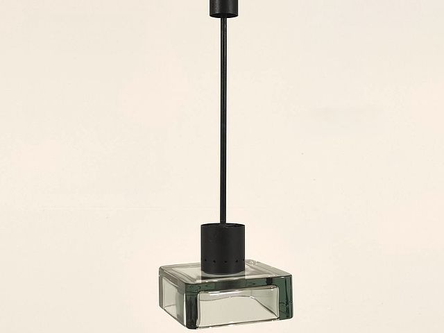 Seguso, Flavio, Poli, lampada, sospensione, vetro, pesante, fumè, anni60, anni70, Italia, Murano, Seguso, ceiling, lamp, smoke, glass, 1960s, 1970s, Italy, Venice, 