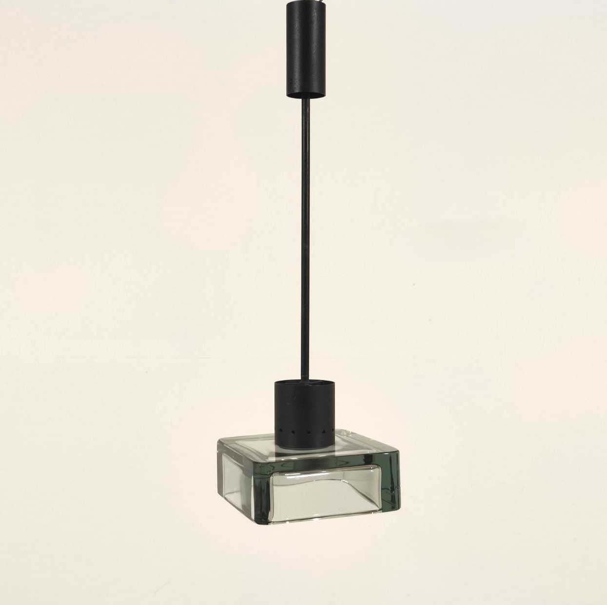 Seguso, Flavio, Poli, lampada, sospensione, vetro, pesante, fumè, anni60, anni70, Italia, Murano, Seguso, ceiling, lamp, smoke, glass, 1960s, 1970s, Italy, Venice, 