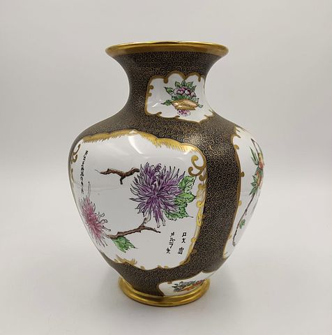 vaso, nero, ceramica, bianca, cineseria, gusto, orientale, ceramic, vase, francia, Parigi, France, Paris, Cina, Giappone, inizi, 900, 1900, XX, secolo, 