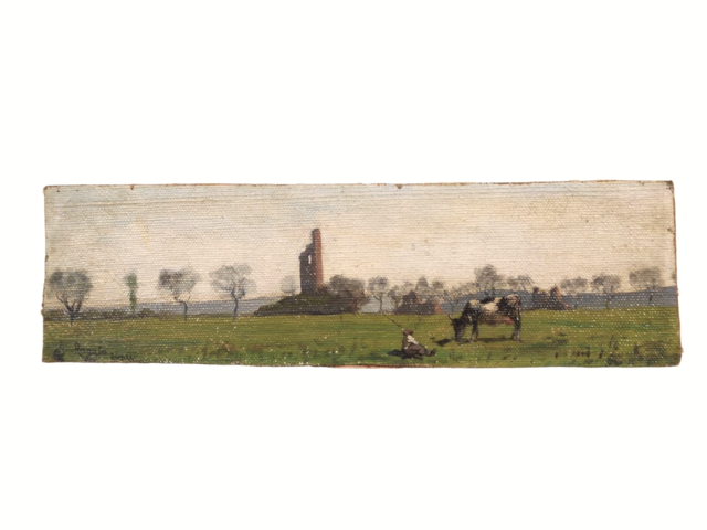 Giuseppe, Raggio, campagna, romana, XIXsec, 1848, 1800, Genova, Roma, pastore, mucca, divisionismo, arte, pittura, italiana, Italia, metà, 800, 