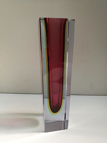 vaso in vetro sommerso, Murano