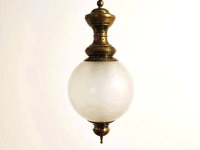 Luigi, Caccia, Dominioni, design, Azucena, lampada, ottone, vetro, satinato, LS1, ceiling, lamp, CacciaDominioni, design, 1960s, Azucena, brand, 