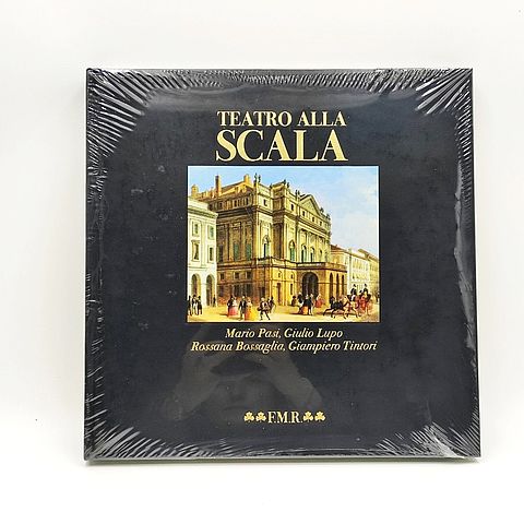 libro, Teatro, alla, Scala, copertina, seta, nera, scritte, oro, Collana, Quadreria, editore, FMR, Franco, Maria, Ricci, editore, in, Parma, MarioPasi, GiulioLupo, RossanaBossaglia, GiampieroTintori, italiano, Milano, 1998,