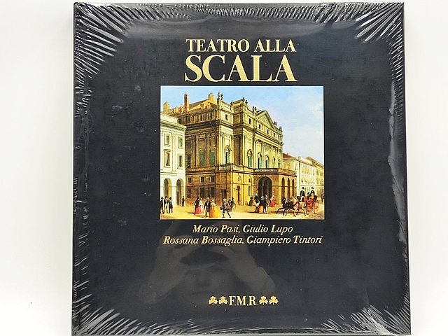 libro, Teatro, alla, Scala, copertina, seta, nera, scritte, oro, Collana, Quadreria, editore, FMR, Franco, Maria, Ricci, editore, in, Parma, MarioPasi, GiulioLupo, RossanaBossaglia, GiampieroTintori, italiano, Milano, 1998,