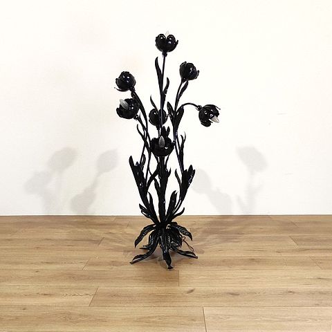 lampada, terra, floreale, floor, lamp, regency, style, forme, natura, 7, luci, Hans, Kogl, HansKogl, Germania, Italia, anni70, anni80, 1970s, 1980s, design, midcentury, XXsec, decorative, lamp, 