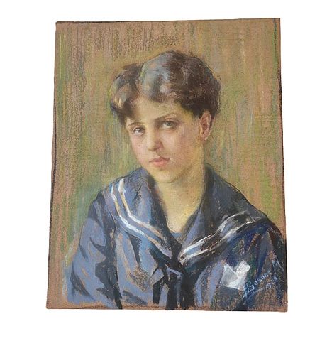 Eugenia, Bosoni, Majocchi, 1926, pastello, carta, ritratto, ragazzo, fanciullo, buona, società, milanese, Milano, società, anni20, anni30, firmato, Italia, 