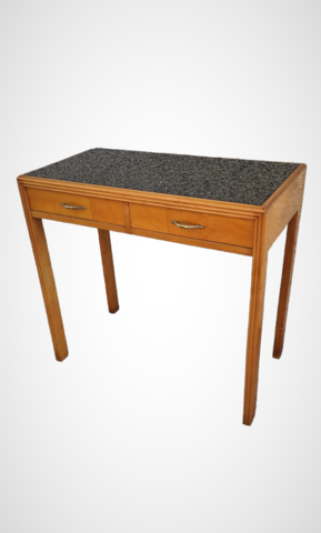 scrittoio, legni, chiari, scrivania, piano, vetro, nero, effetto, specchio, anni50, 1950, modernariato, modernism, midcentury, fifties, writing, desk, wood, black, glass, mirror, effect, 