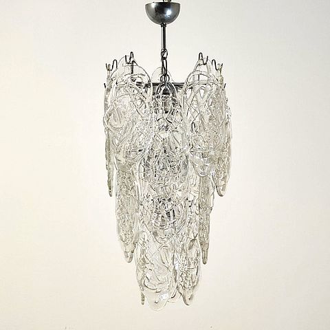 Mazzega, vetro, ragnatela, lampada, lampadario, 6luci, 20, lastre, vetro, struttura, metallo, Murano, anni60, anni70, Venezia, Murano, ceiling, lamp, spiderweb, glass, Mazzega, factory, 