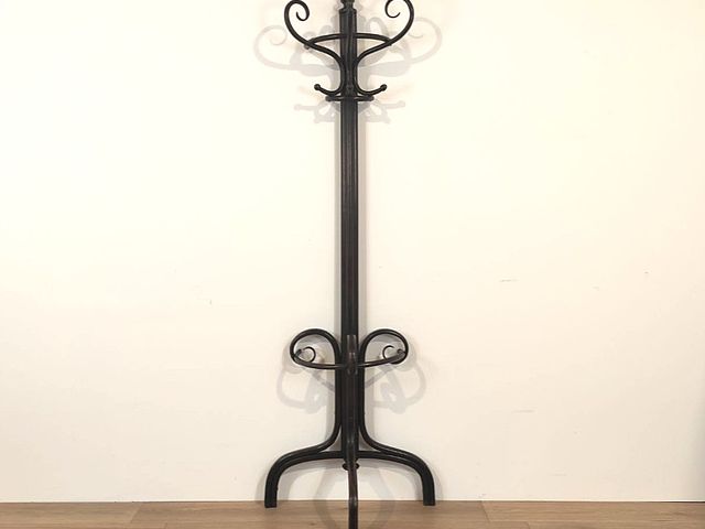 Thonet, Wien, appendiabiti, terra, parete, portaombrelli, portabastoni, 1890, fine800, mobile, legno, faggio, curvato, vapore, tinto, scuro, 