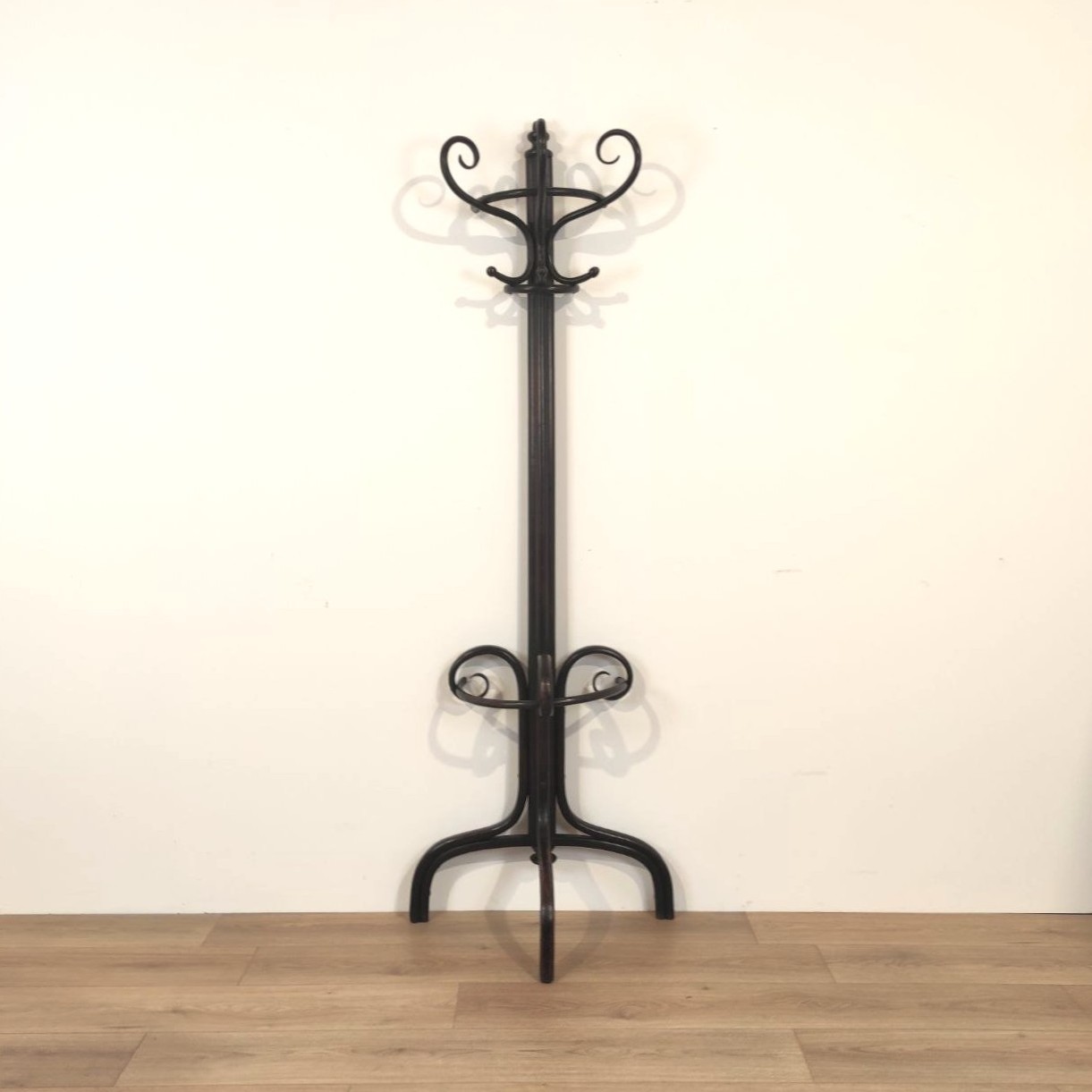 Thonet, Wien, appendiabiti, terra, parete, portaombrelli, portabastoni, 1890, fine800, mobile, legno, faggio, curvato, vapore, tinto, scuro, 