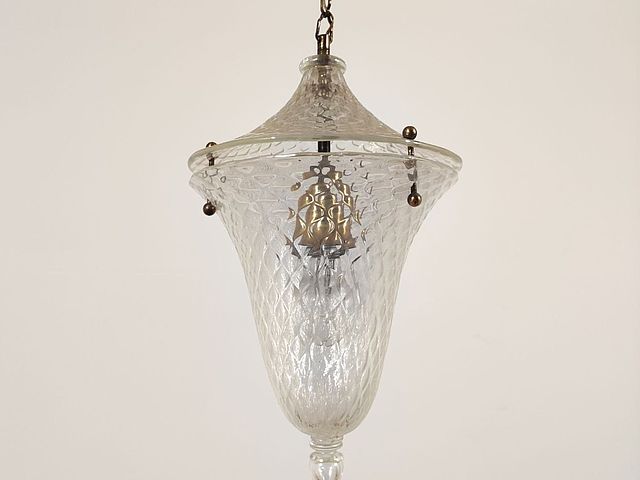 lampada, sospensione, vetro, Murano, opalescente, lampada, forma, lanterna, anni50, 1950s, Murano, opal, glass, lighting, 
