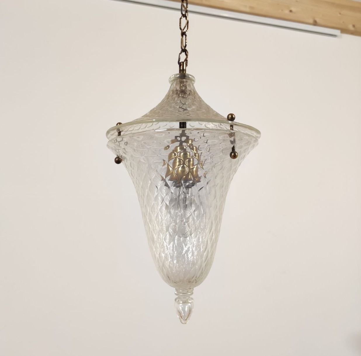 lampada, sospensione, vetro, Murano, opalescente, lampada, forma, lanterna, anni50, 1950s, Murano, opal, glass, lighting, 
