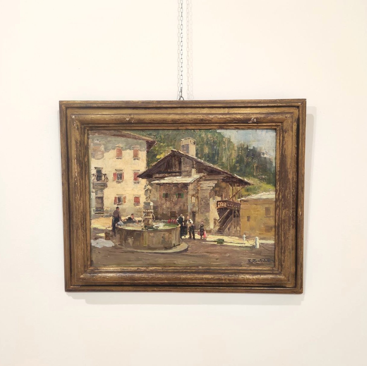 Lodovico, Zambeletti, olio, su, tela, anni30, 1930s, XXsec, Casa, di, Tiziano, Pieve, di, Cadore, Veneto, Italia, pittura, italiana, 