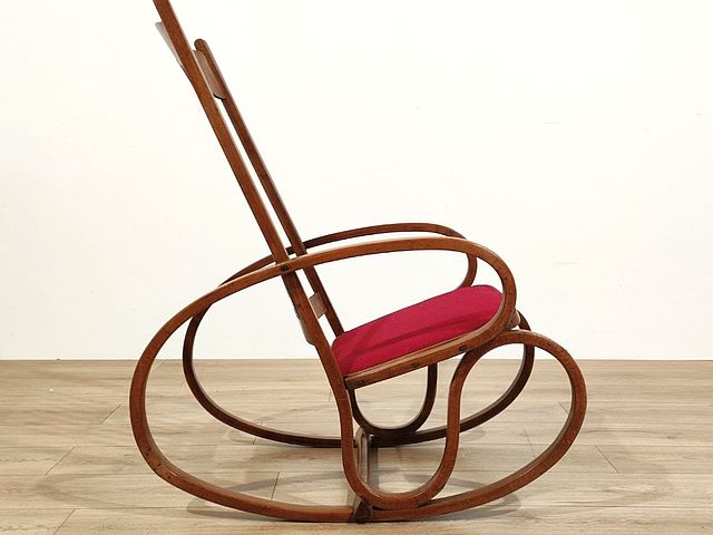 Jacob, Josef, Kohn, JJKohn, Gustav, Siegel, sedia, dondolo, numero, 813, faggio, curvato, Koloman, Moser, 1910ca, Thonet, Kohn, rocking, chair, 