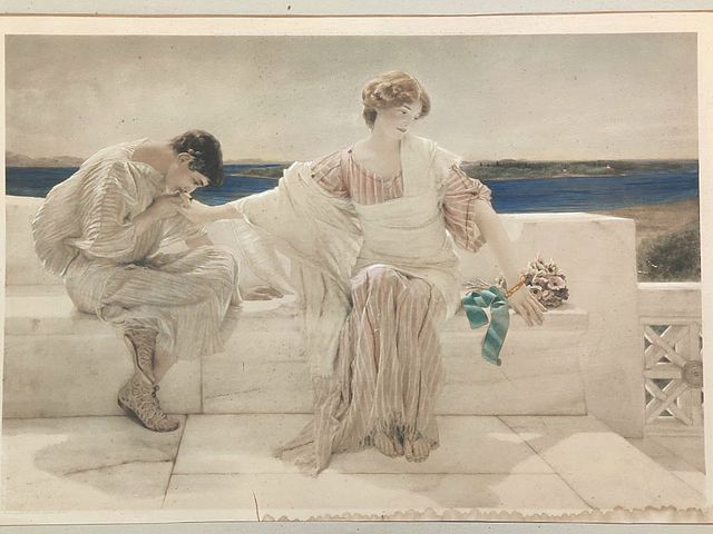 stampa, originale, darte, askmenomore, dipinto, peinture, AlmaTadema, Sir, Lawrence, Alma, Tadema, 1906, Arthur, Tooth, and, Sons, Stiefbold, Berlin, heliogravure, fotoincisione, Royal, Academy, of, Arts, London, pittore, romantico, 