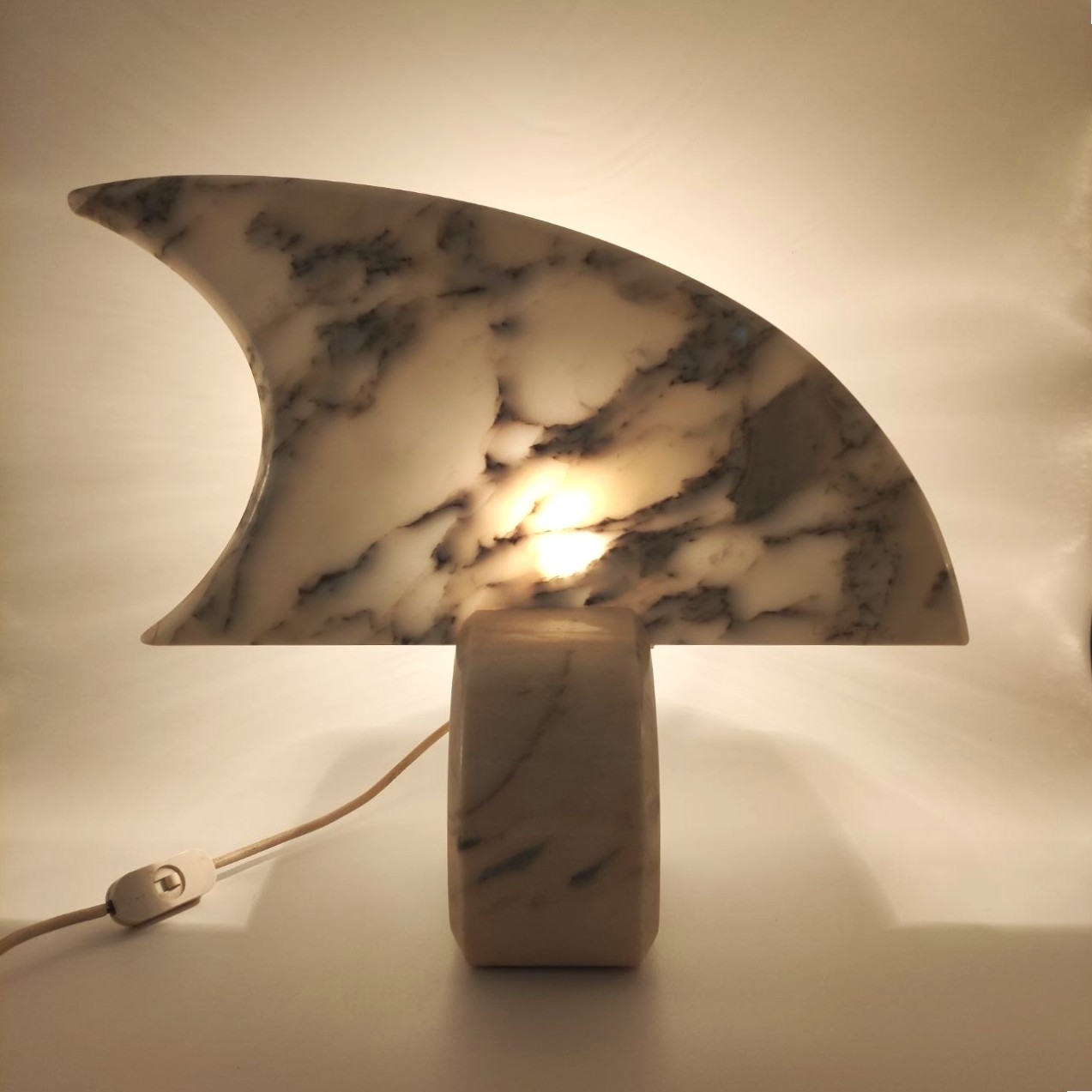 lampada, tavolo, marmo, bianco, Carrara, marmo, rosa, Italia, anni60, desk, lamp, white, rose, marble, 1960s, Italy, 