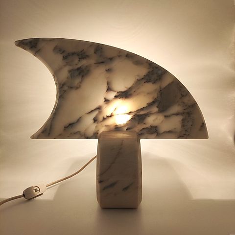 lampada, tavolo, marmo, bianco, Carrara, marmo, rosa, Italia, anni60, desk, lamp, white, rose, marble, 1960s, Italy, 