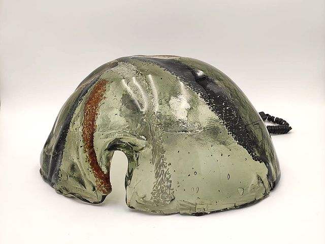 Murano, lampada, tavolo, vetro, fumé, inclusioni, colorate, Italia, anni, 60, 50, 70, conchiglia, La, Murrina, Toni, Zuccheri, 