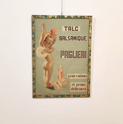 Boccasile, illustrazione, talco, balsamico, Paglieri, 1955, circa, Zanini, Cellerino, Alessandria, stampa, litografia, cromolitografia, Printed, in, Italy, 1950s, 