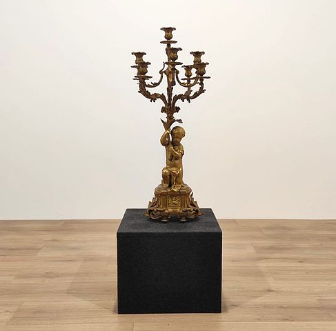 candelabro, antico, Henry, Picard, XIXsec, metà1800, metàXIXsec, candelabro, bronzo, dorato, scultura, Paris, Parigi, antiquariato, Milano, antiques, antiquaires, 