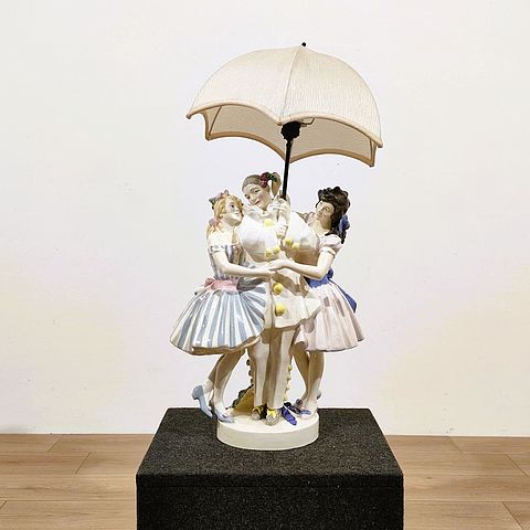 KWK, Keramos, Austria, Keramos, Wiener, Kunstkeramik, Vienna, Goldscheider, Podany, ceramica, lampada, Austria, pottery, art, deco, lamp, anni20, anni30, XXsec, Pierrot, 