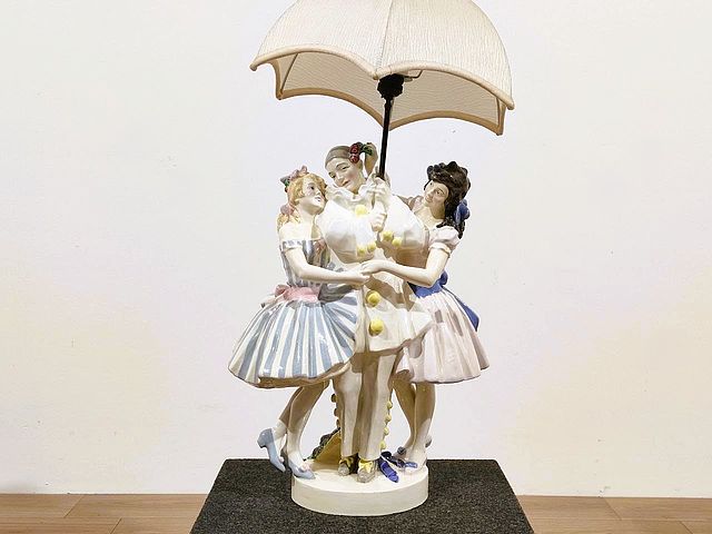 KWK, Keramos, Austria, Keramos, Wiener, Kunstkeramik, Vienna, Goldscheider, Podany, ceramica, lampada, Austria, pottery, art, deco, lamp, anni20, anni30, XXsec, Pierrot, 