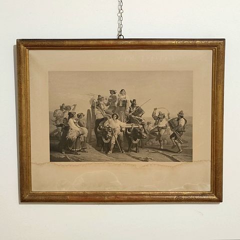 Maison, Goupil, Goupil&Cie, 1850, Francia, Leopold, Robert, 1828, stampa, incisione, Gautier, acquaforte, fotoincisione, NewYork, XIX sec, cornice, '800, dorata, 