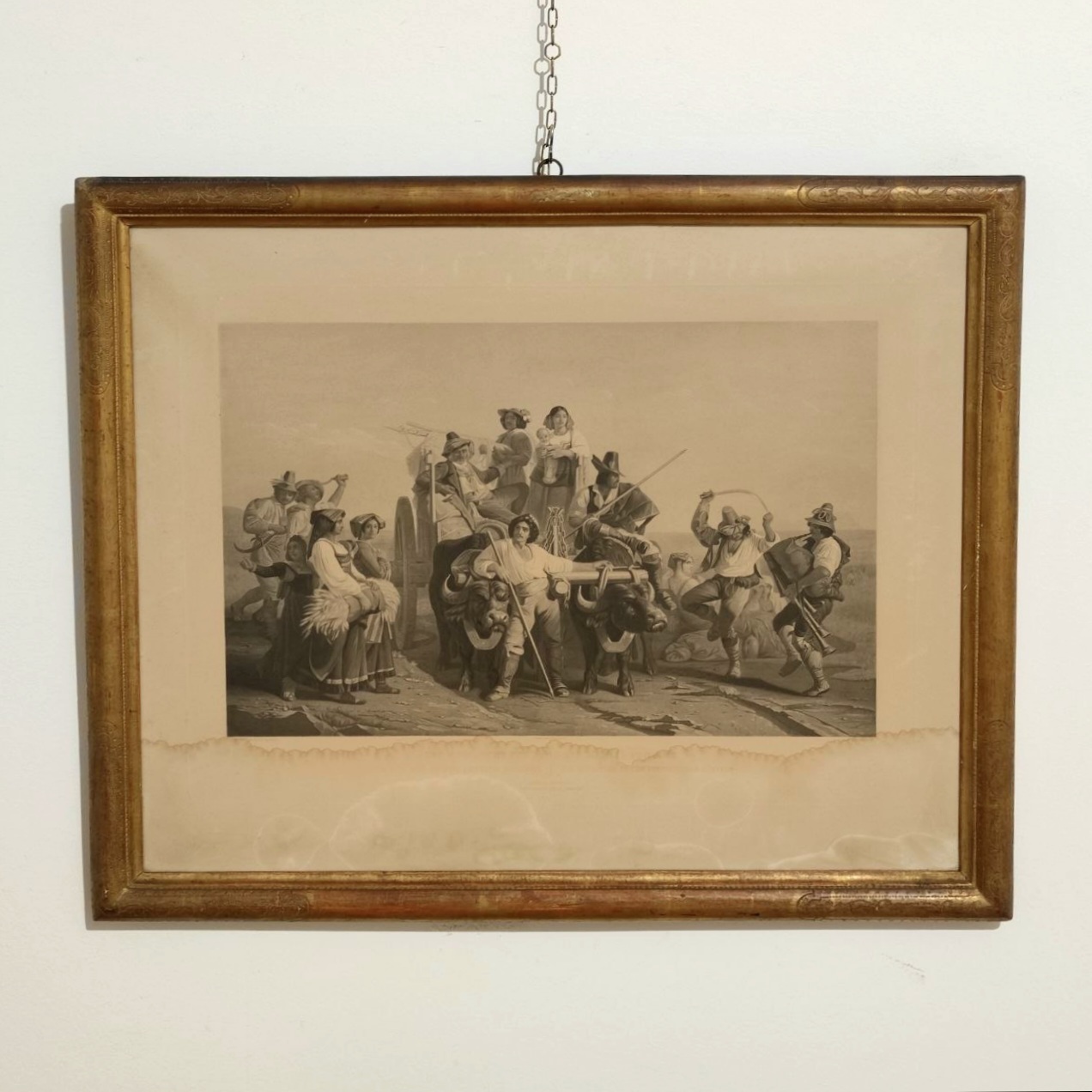 Maison, Goupil, Goupil&Cie, 1850, Francia, Leopold, Robert, 1828, stampa, incisione, Gautier, acquaforte, fotoincisione, NewYork, XIX sec, cornice, '800, dorata, 