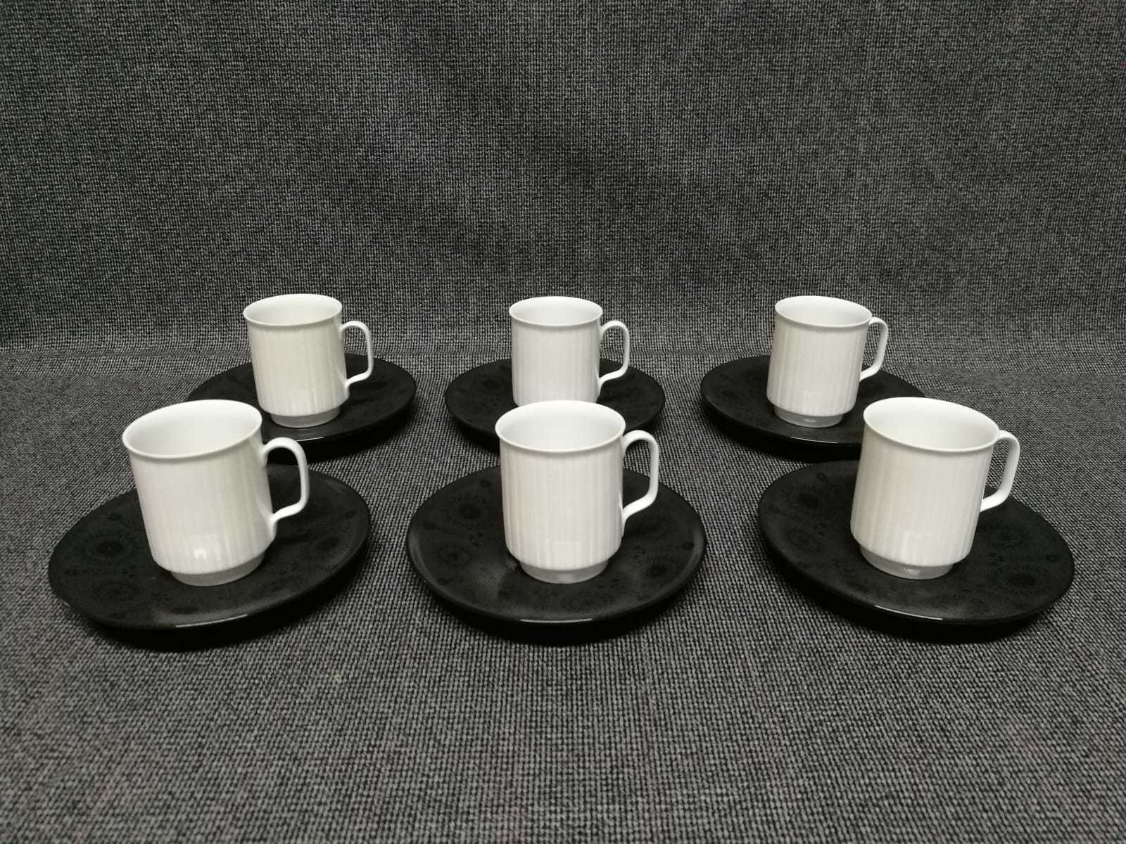 Rosenthal, Studio, Linie, design, Tapio, Wirkkala, designer, finlandese, porcellana, motivo, porcelaine, noire, bianca, nera, servizio, 6, sei, tazza, te, tazzina, caffe, 1962, anni, 60, midcentury, sixties, Germania, Deutschland, Germany, 